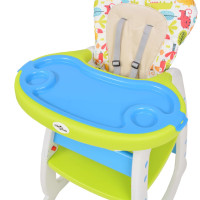Miniatyr av produktbild för 3-i-1 Konvertibel barnstol med bord blå och grön