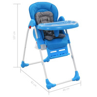 Produktbild för Barnstol blå och grå