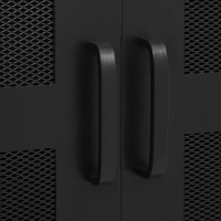 Miniatyr av produktbild för Kontorsskåp med nätdörrar industriell svart 75x40x120 cm stål