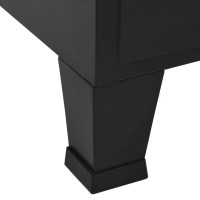 Miniatyr av produktbild för Kontorsskåp med nätdörrar industriell svart 75x40x120 cm stål