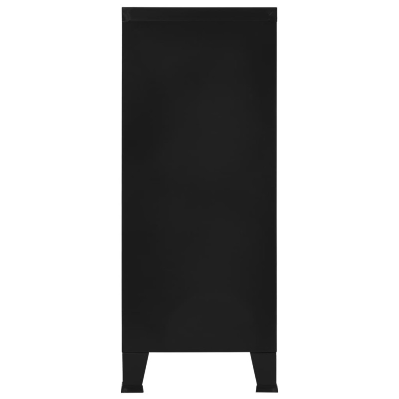 Produktbild för Industriellt förvaringsskåp svart 90x40x100 cm stål