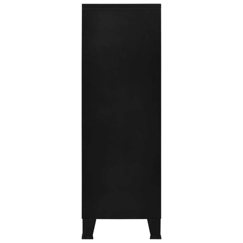 Produktbild för Industriellt förvaringsskåp svart 75x40x120 cm stål