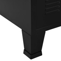 Miniatyr av produktbild för Industriellt förvaringsskåp svart 75x40x120 cm stål