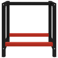 Miniatyr av produktbild för Ram till arbetsbänk metall 80x57x79 cm svart och röd