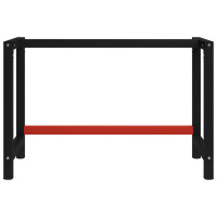 Miniatyr av produktbild för Ram till arbetsbänk metall 120x57x79 cm svart och röd