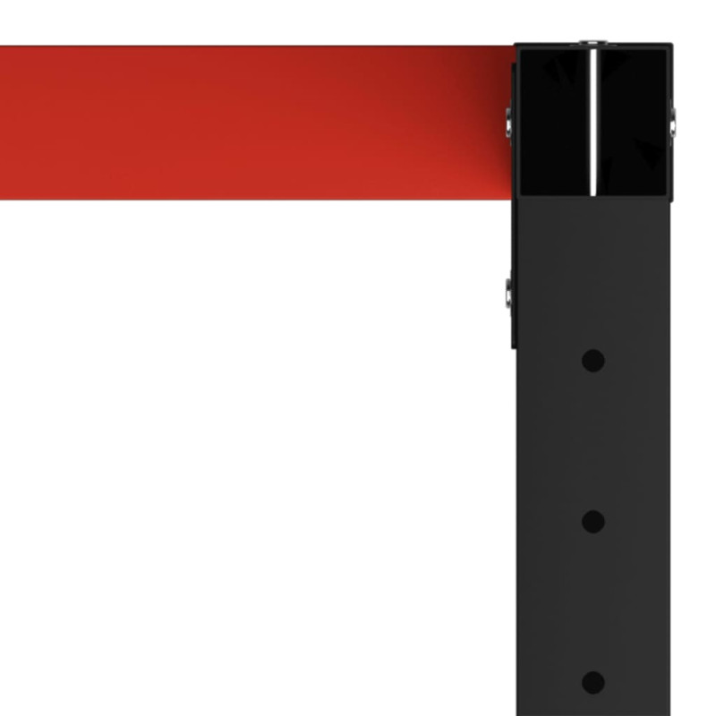 Produktbild för Ram till arbetsbänk metall 120x57x79 cm svart och röd