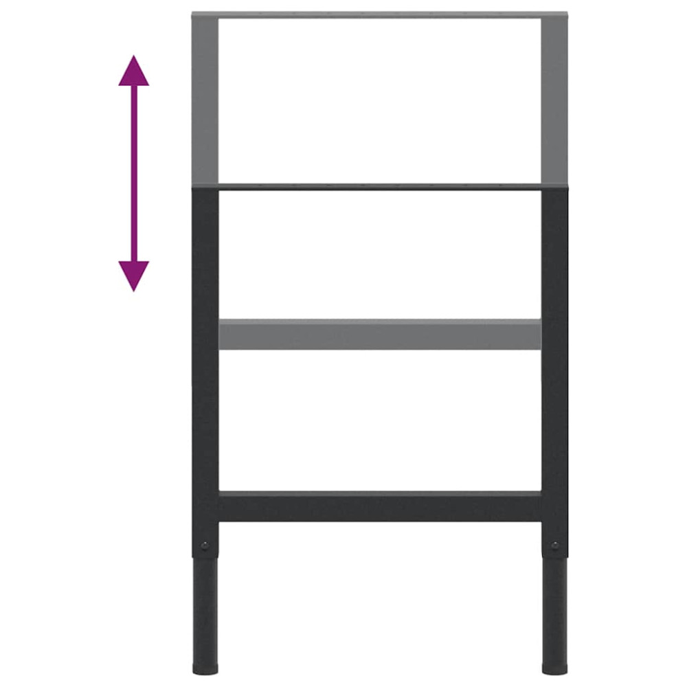 Produktbild för Ramar till arbetsbänk 2 st metall 55x(69-95,5) cm svart