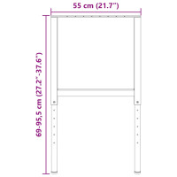 Produktbild för Ramar till arbetsbänk 2 st metall 55x(69-95,5) cm grå