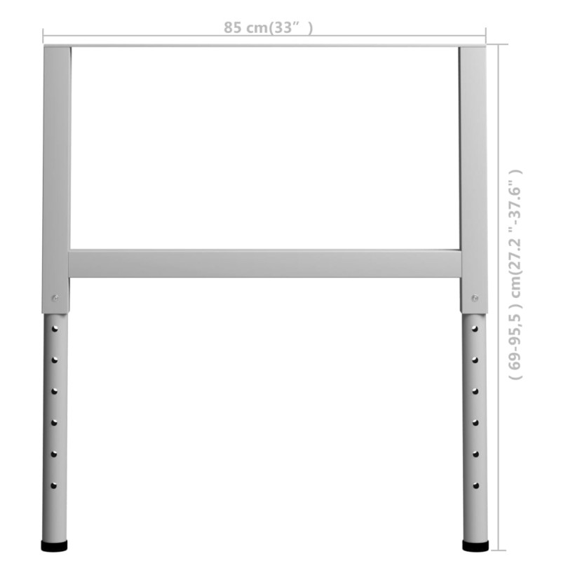 Produktbild för Ramar till arbetsbänk 2 st metall 85x(69-95,5) cm grå