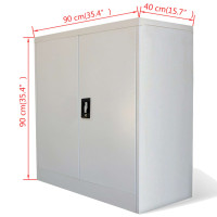 Miniatyr av produktbild för Kontorsskåp 2 dörrar 90 cm stål