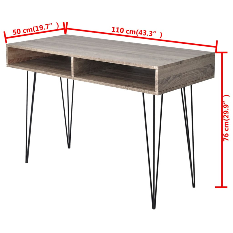 Produktbild för Skrivbord med 2 fack grå