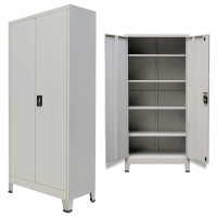 Miniatyr av produktbild för Dokumentskåp med 2 dörrar stål 90x40x180 cm grå
