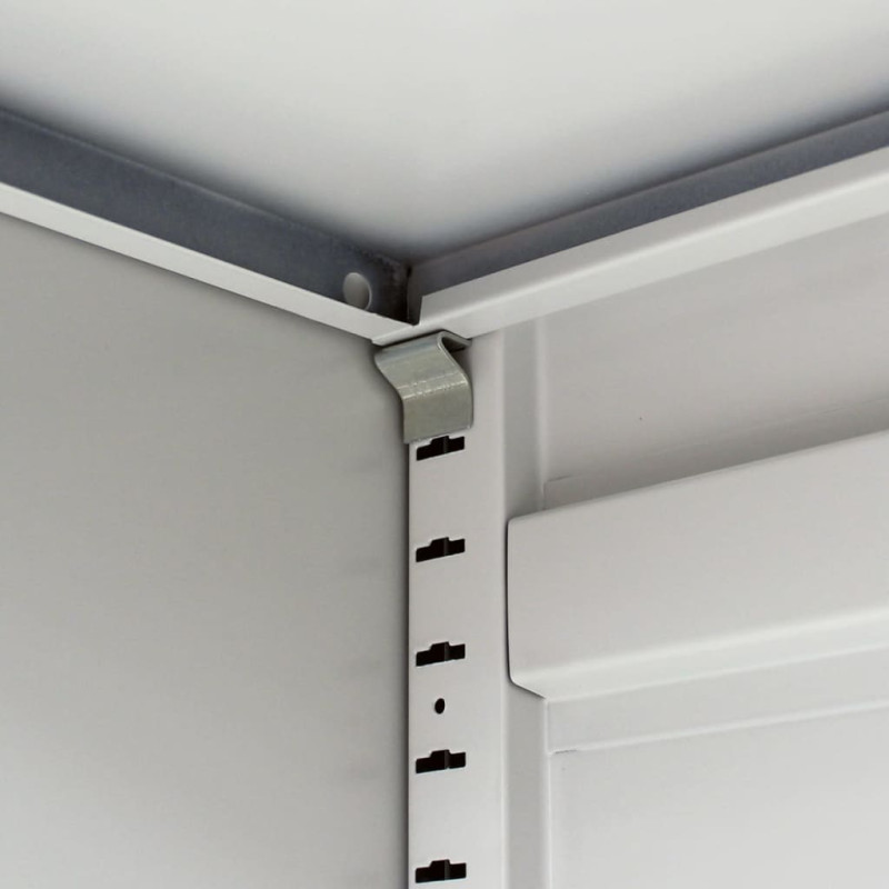 Produktbild för Dokumentskåp med 2 dörrar stål 90x40x180 cm grå