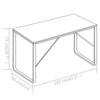 Produktbild för Datorbord svart och ek 120x60x73 cm