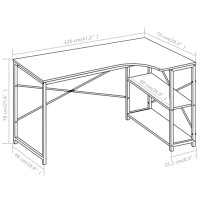 Produktbild för Datorbord vit 120x72x70 cm