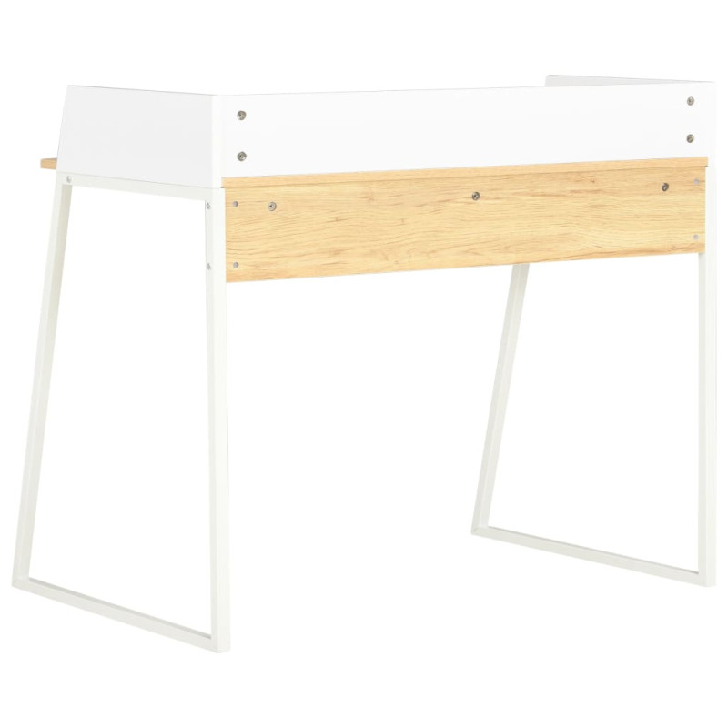 Produktbild för Skrivbord vit och ek 90x60x88 cm