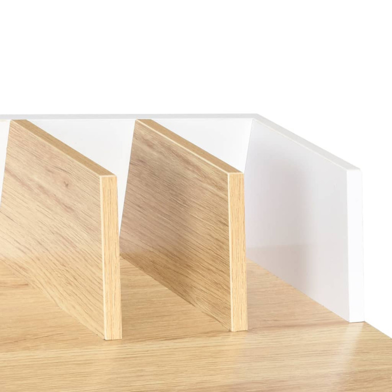 Produktbild för Skrivbord vit och naturlig 80x50x84 cm