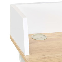 Miniatyr av produktbild för Skrivbord vit och naturlig 80x50x84 cm