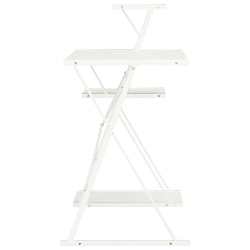 Produktbild för Skrivbord med hylla vit 116x50x93 cm