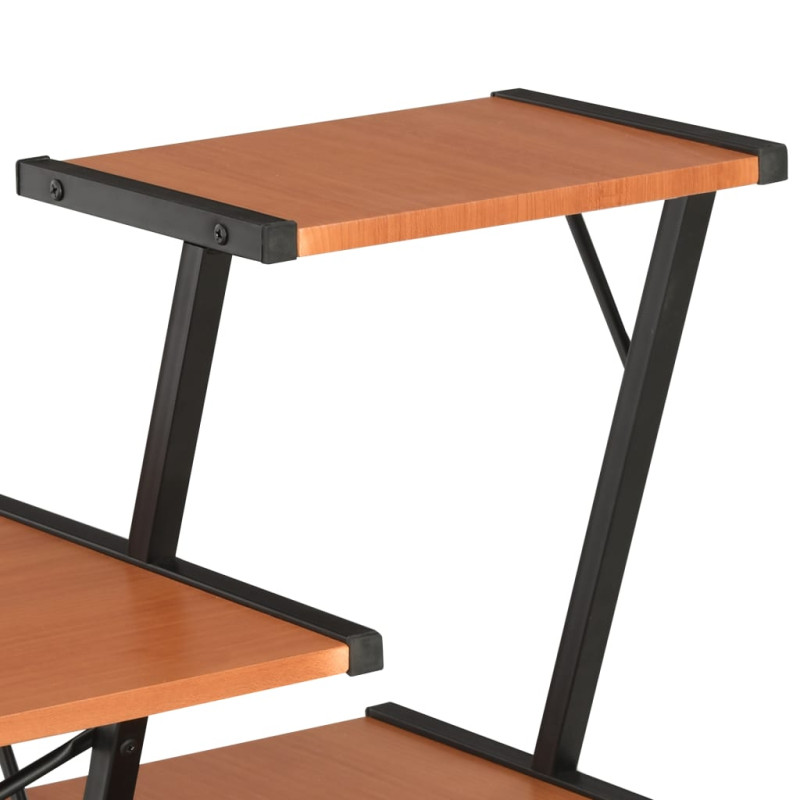Produktbild för Skrivbord med hylla svart och brun 116x50x93 cm