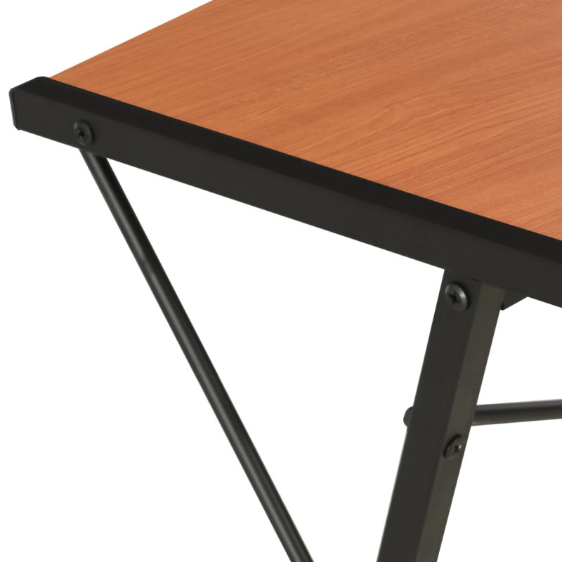 Produktbild för Skrivbord med hylla svart och brun 116x50x93 cm