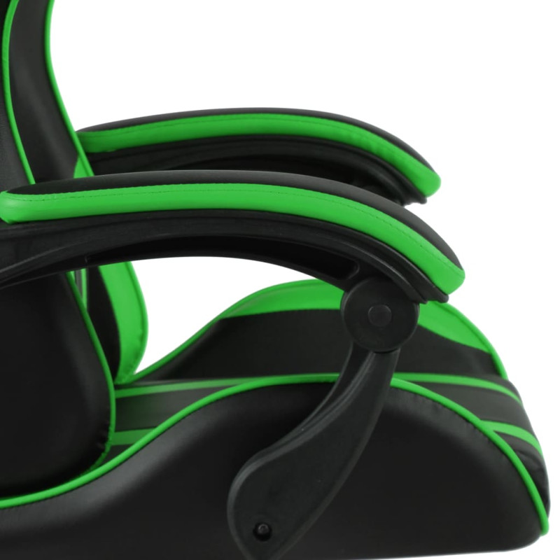 Produktbild för Gamingstol svart och grön konstläder