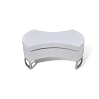Miniatyr av produktbild för Soffbord justerbar form högglans vit