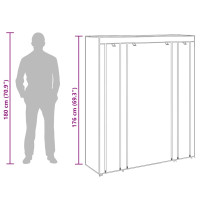 Produktbild för Resegarderob med fack och stänger 45x150x176 cm svart