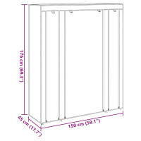 Produktbild för Resegarderob med fack och stänger 45 x 150 x 176 cm brun