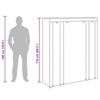 Produktbild för Resegarderob med fack och stänger 45 x 150 x 176 cm brun
