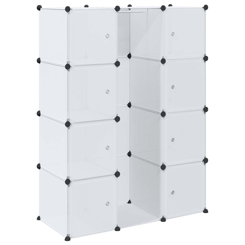 Produktbild för Modulär garderob 9 fack 109x36,5x143 cm vit