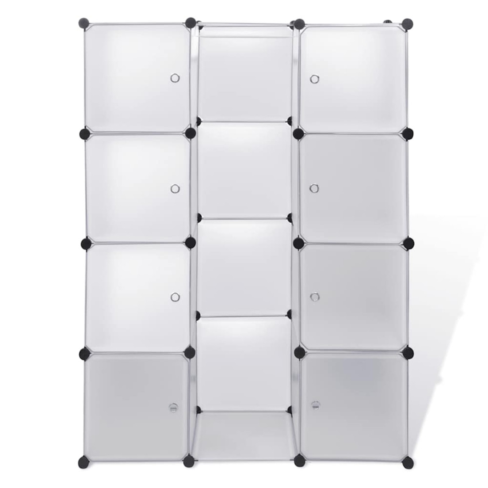 Produktbild för Modulär garderob 9 fack 109x36,5x143 cm vit