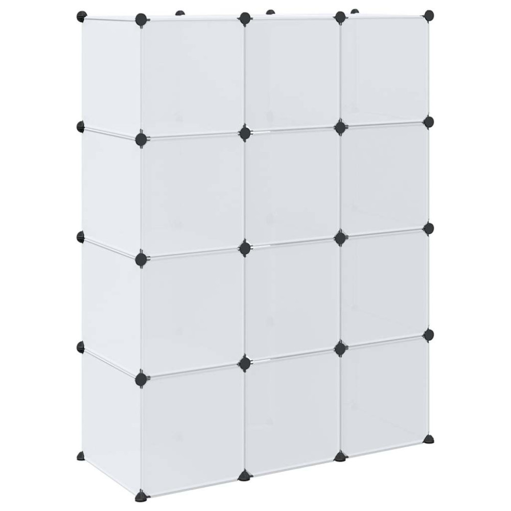 Produktbild för Modulär garderob 9 fack 109x36,5x143 cm vit