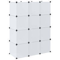 Produktbild för Modulär garderob 9 fack 109x36,5x143 cm vit