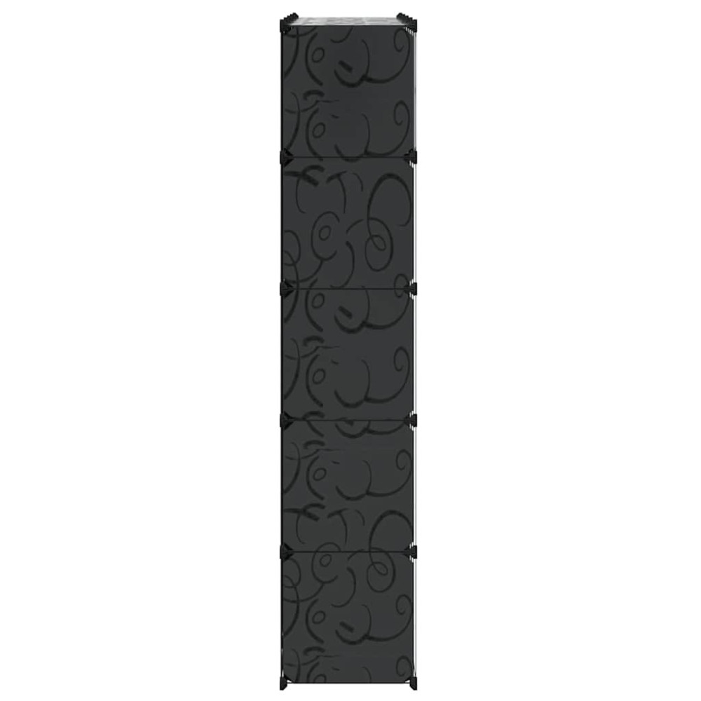 Produktbild för Förvaringsskåp med 14 utrymmen svart och vit 37x146x180,5 cm