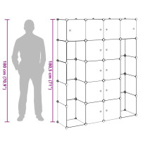 Produktbild för Förvaringsskåp med 14 utrymmen svart och vit 37x146x180,5 cm