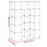 Produktbild för Förvaringsskåp med 14 utrymmen vit 37x146x180,5 cm