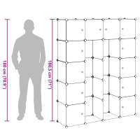 Produktbild för Förvaringsskåp med 14 utrymmen vit 37x146x180,5 cm