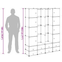 Produktbild för Förvaringsskåp med 18 utrymmen vit 37x146x180,5 cm