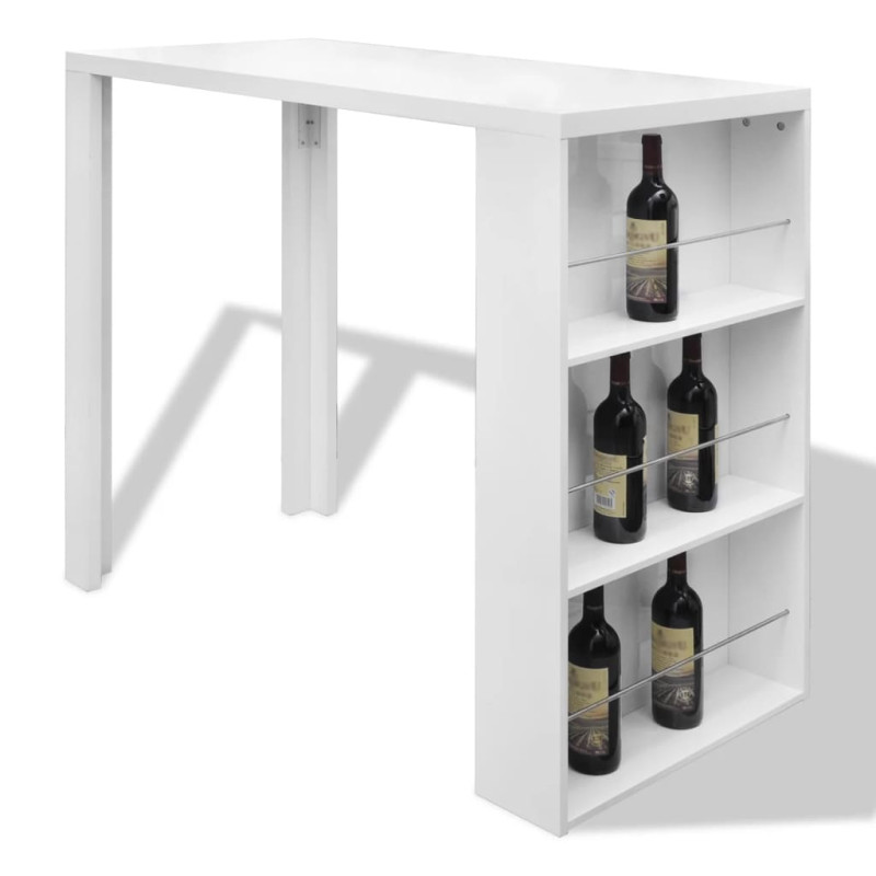 Produktbild för Barbord MDF med vinhyllor högglans vit