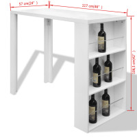 Miniatyr av produktbild för Barbord MDF med vinhyllor högglans vit