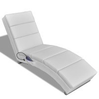 Miniatyr av produktbild för Massagefåtölj vit konstläder