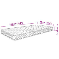 Produktbild för Madrass med memoryskum 200 x 90 x 17 cm mjuk