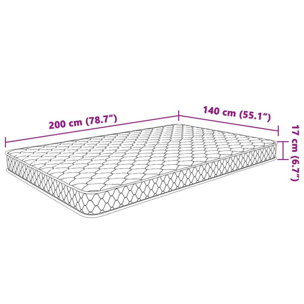 Produktbild för Memoryskummadrass  200 x 140 x 17 cm mjuk
