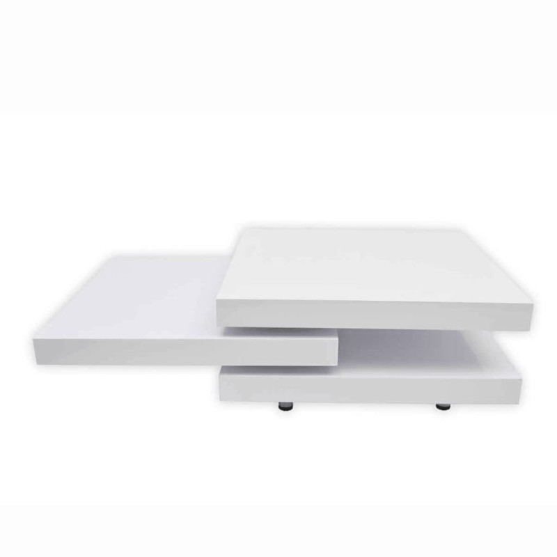 Produktbild för Soffbord 3 nivåer vit högglans