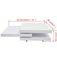 Miniatyr av produktbild för Soffbord 3 nivåer vit högglans