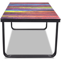 Produktbild för Soffbord med regnbågstryck glasskiva