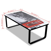 Produktbild för Soffbord med telefonkiosk glasskiva