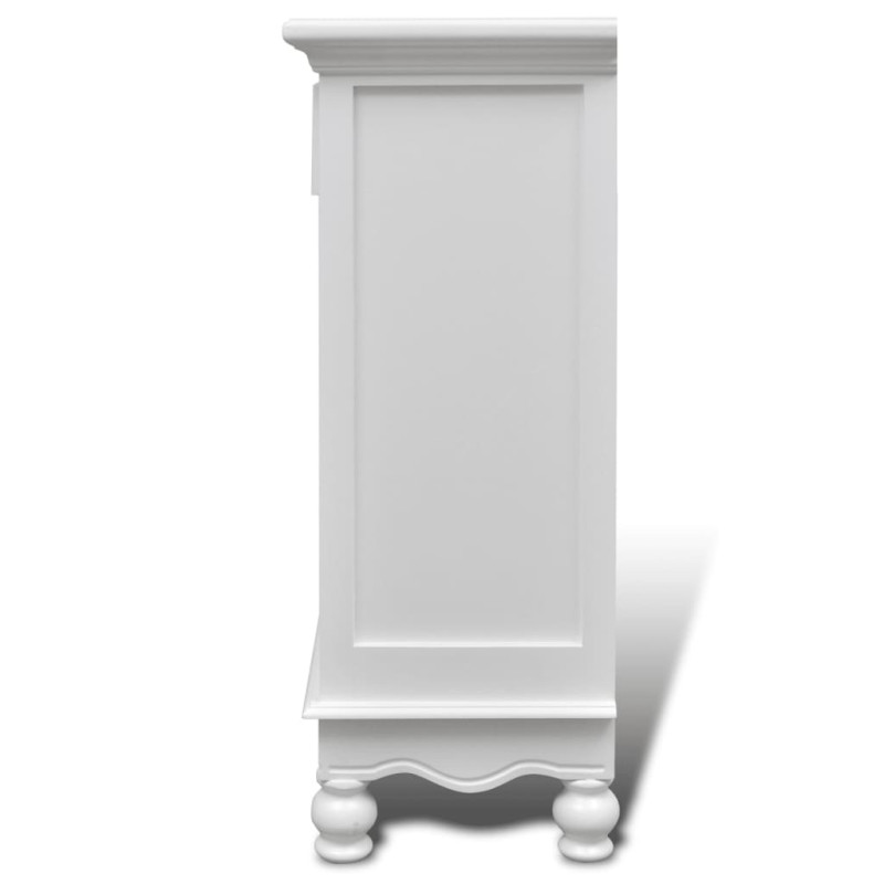 Produktbild för Skåp med 2 dörrar och 1 låda trä vit