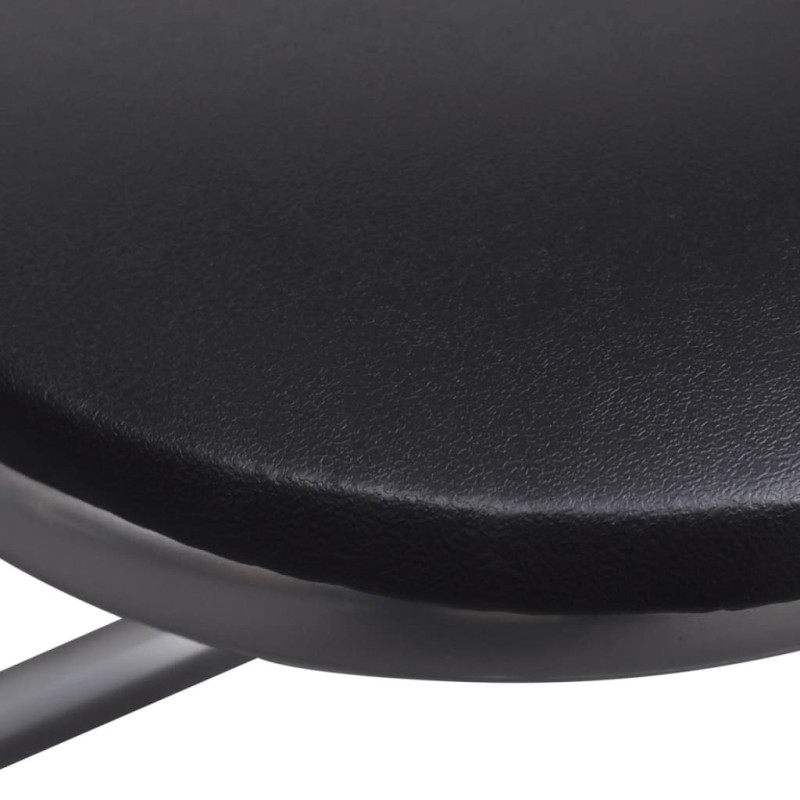 Produktbild för Hopfällbara matstolar 6 st svart konstläder och stål
